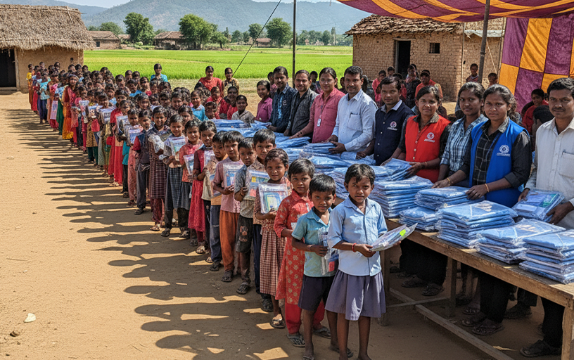 1,500+ बच्चों को यूनिफॉर्म और 2,000+ को स्टेशनरी वितरित